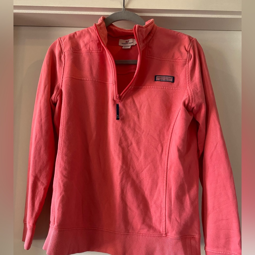 Size Small, Vineyard Vines Classic Shep Quarter Zip-Up - Nantucket Red